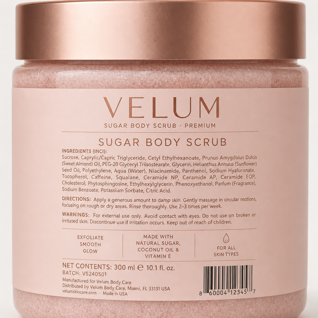 Sugar Body Scrub - Label detail view