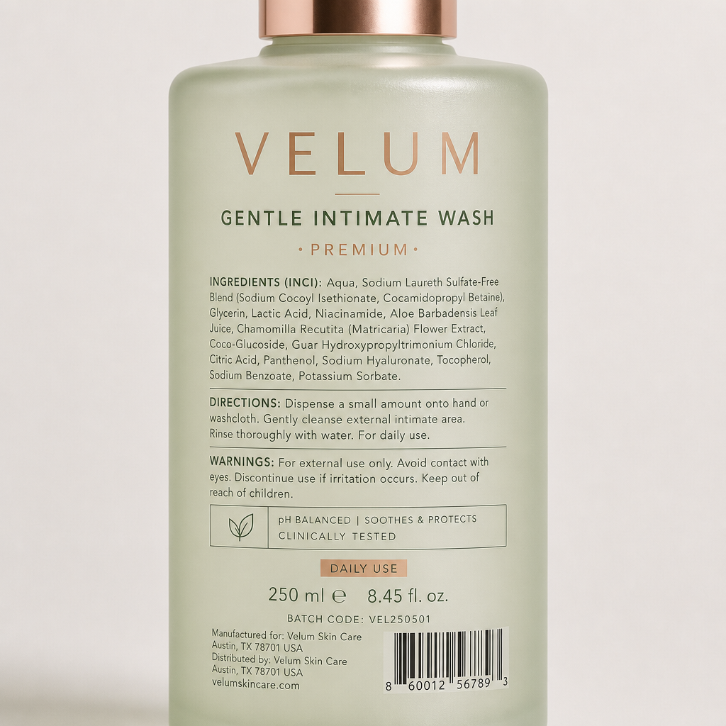 Gentle Intimate Wash - Label detail view