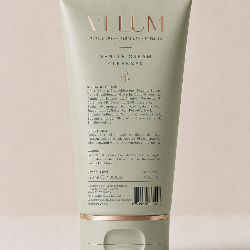Gentle Cream Cleanser - Label detail view